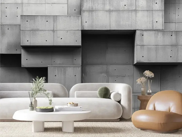 brutalist concrete block wall - wallcreatives