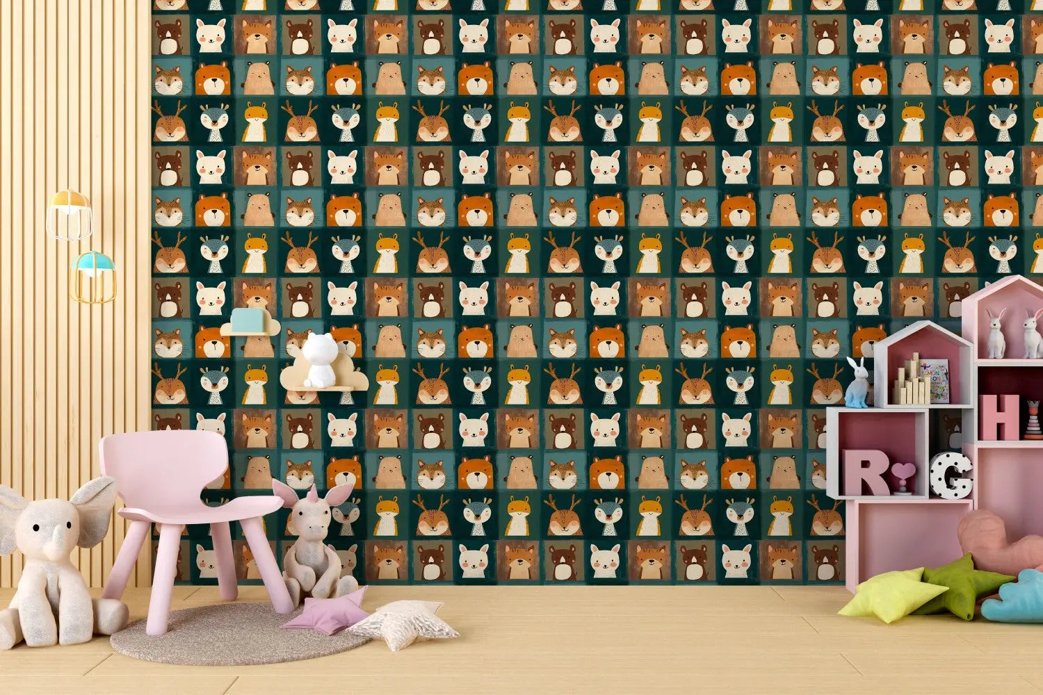 Whimsical Woodland Menagerie Wallpaper WallCreatives