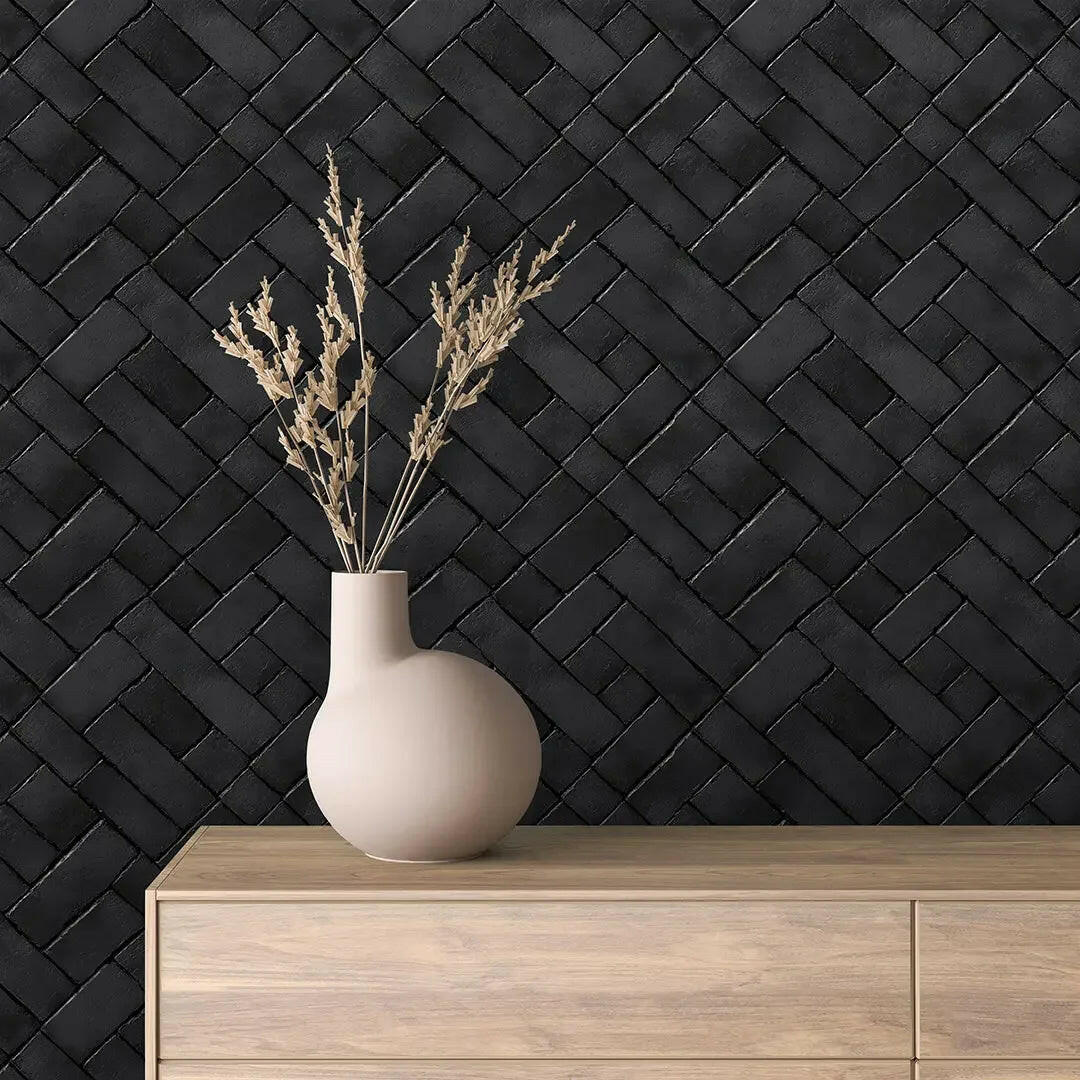 Urban Slate Herringbone - WallCreatives