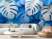 Azure Monstera Dream - WallCreatives