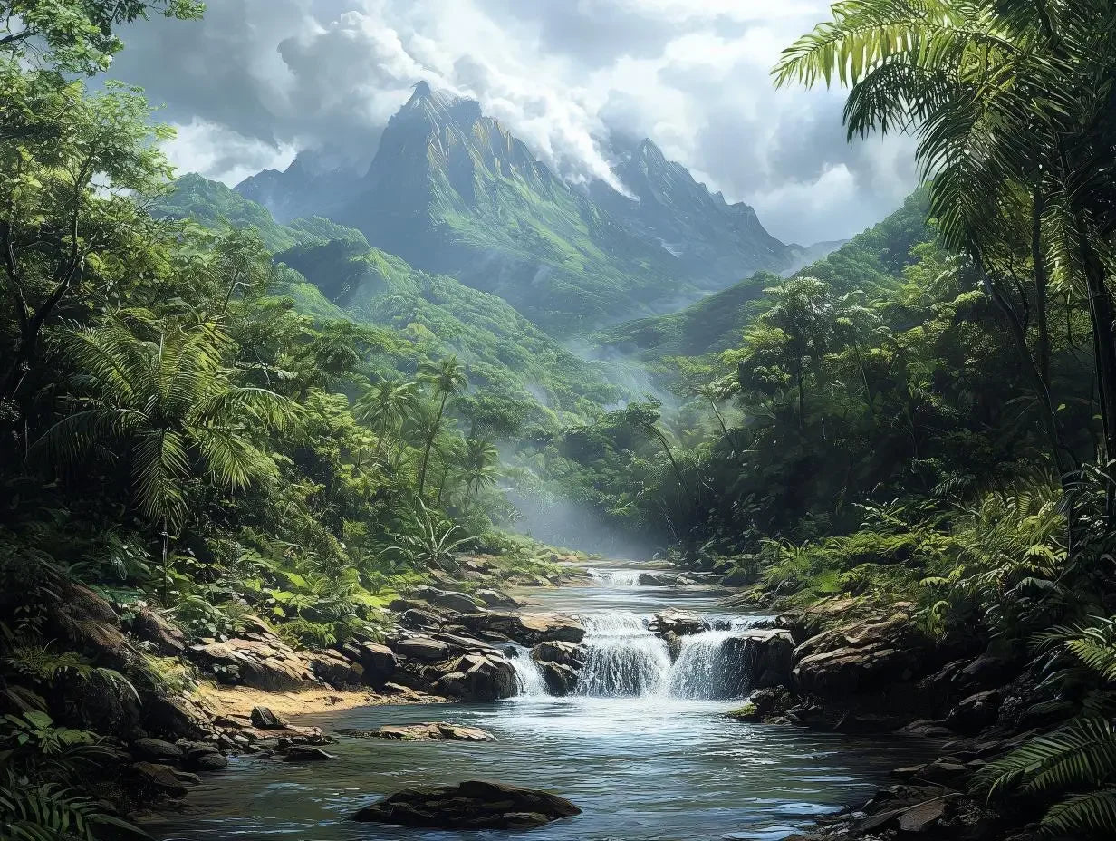 Verdant Mountain Majesty Mural - WallCreatives