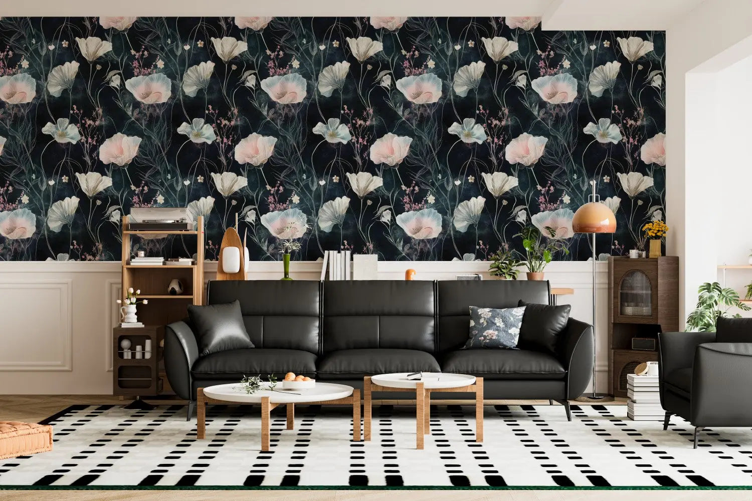 Luminous Floral Nocturne WallCreatives