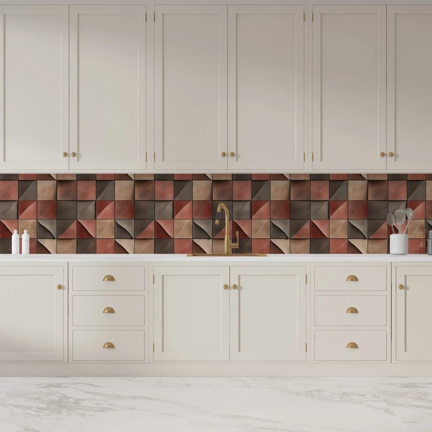 Earthen Curve Mosaic WallCreatives