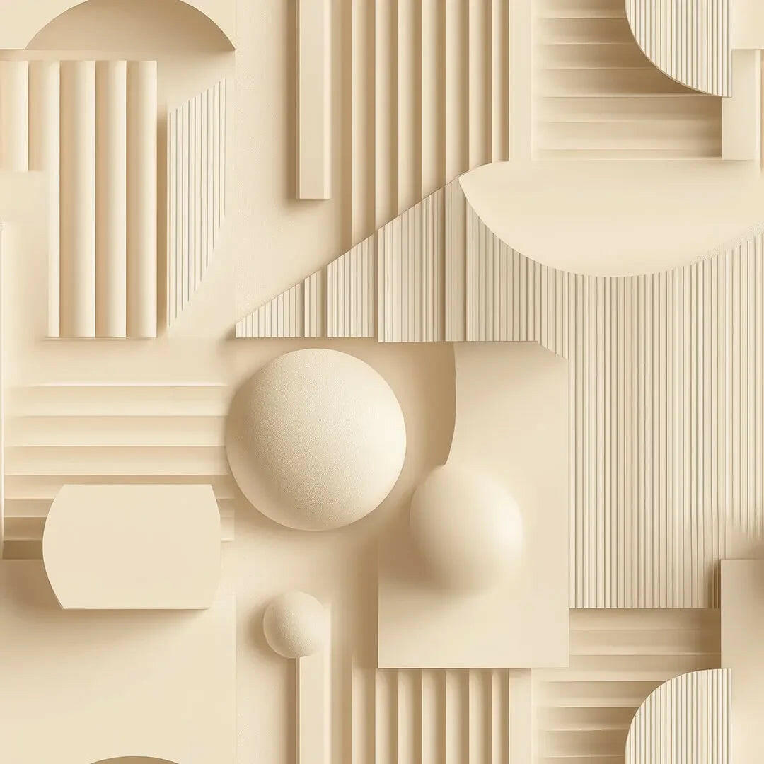 Ivory Architectural Harmony - WallCreatives