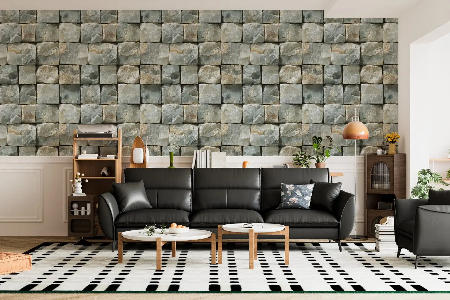 Chiseled Quartzite Grid Wallpaper WallCreatives