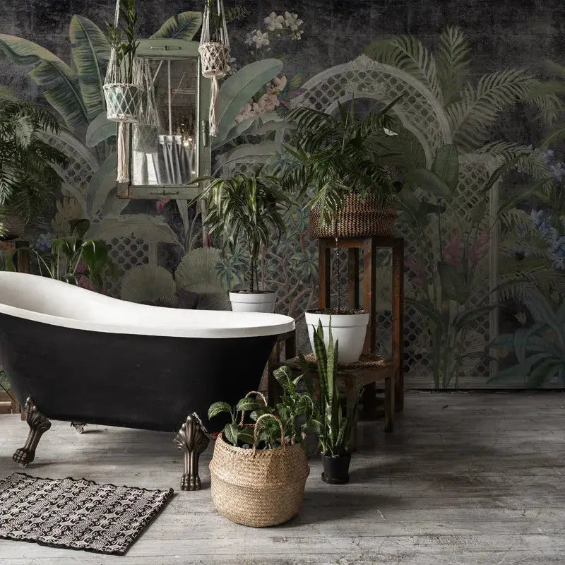 Verdant Mosaic (dark) Wallpaper Vladila
