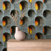 Brutalist Sunset Grid - WallCreatives