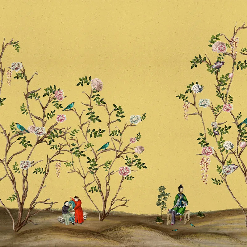 Scenes from life (yellow) Wallpaper Vladila