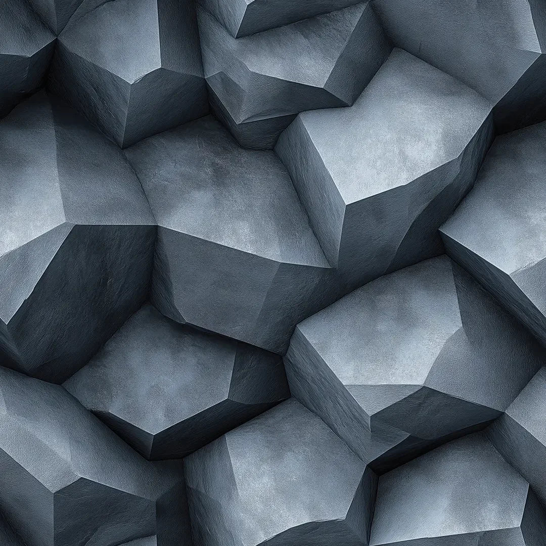 Urban Slate Geo-Structure Mural - WallCreatives