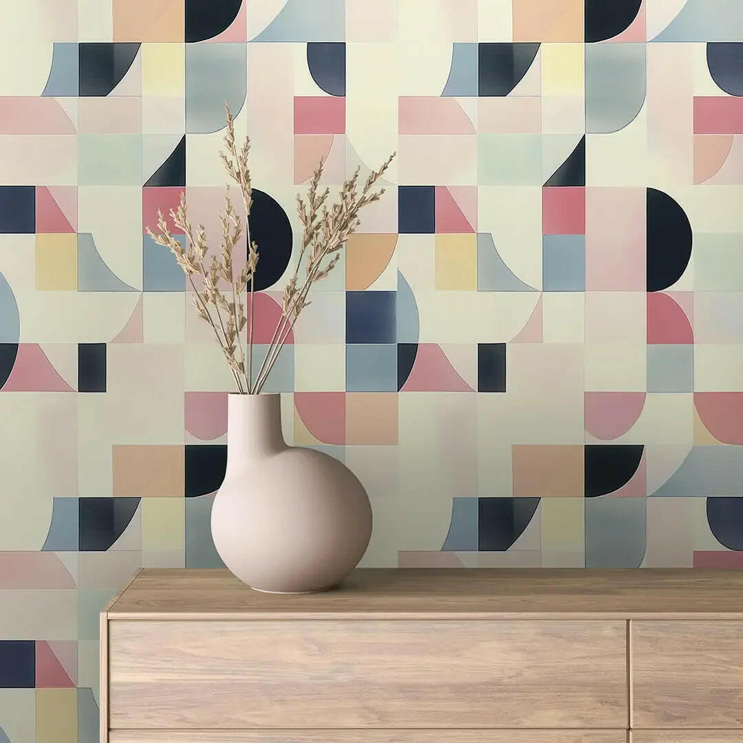 Mid-Century Pastel Mosaic - WallCreatives