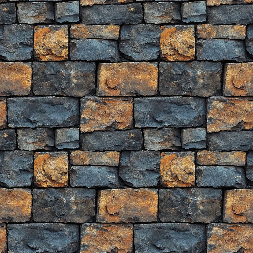 Cobalt & Clay Stacked Stone - WallCreatives