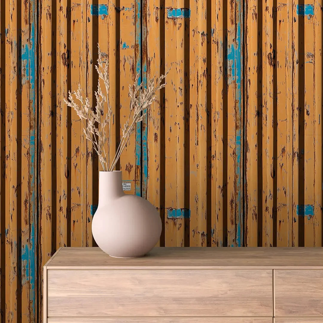 industrial harbor gold mural - wallcreatives