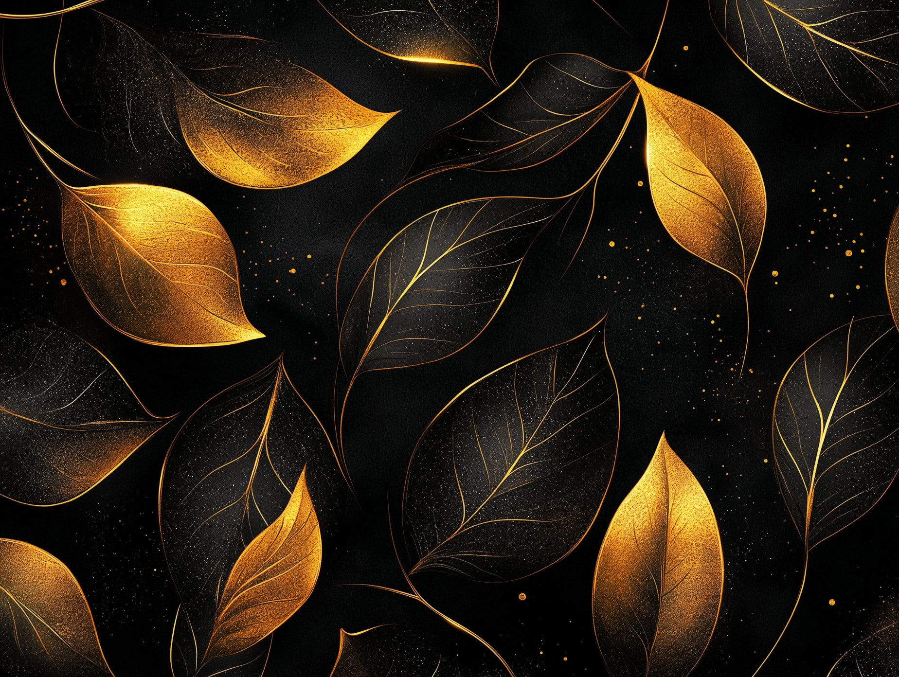 Golden Nocturne Foliage - WallCreatives
