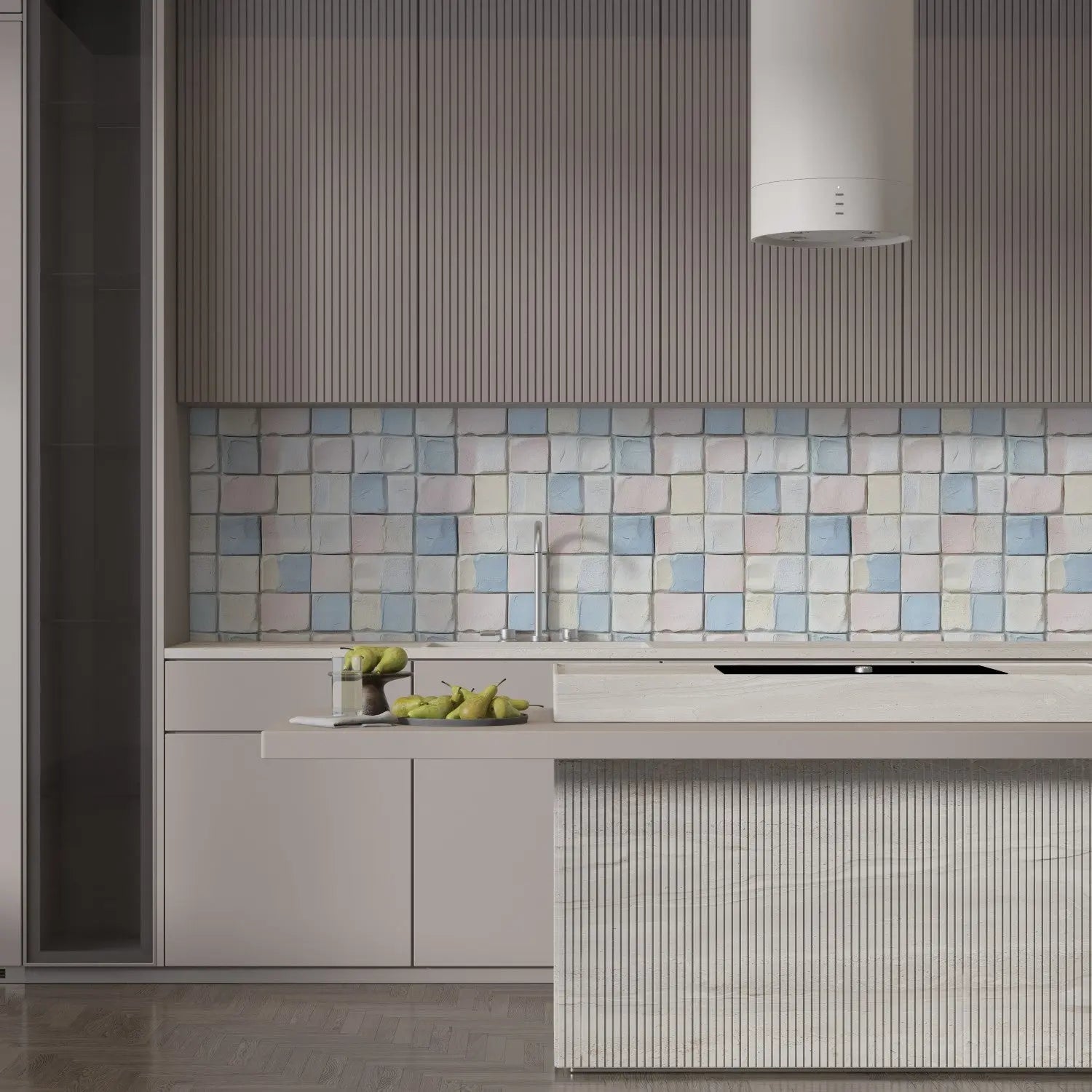 Artisan Pastel Block Mosaic WallCreatives