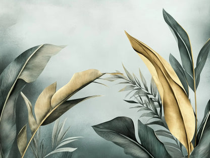 Verdant Gold Oasis Wallpaper - WallCreatives