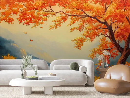Autumn's Golden Embrace - WallCreatives