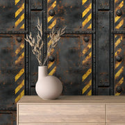 Rusted Sector Industrial Grid - WallCreatives