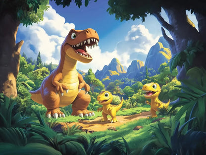 Dino Family Forest Trek - WallCreatives