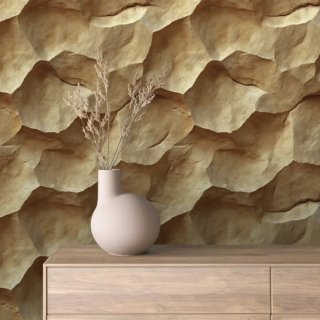 Sun-Kissed Sandstone Layers - WallCreatives