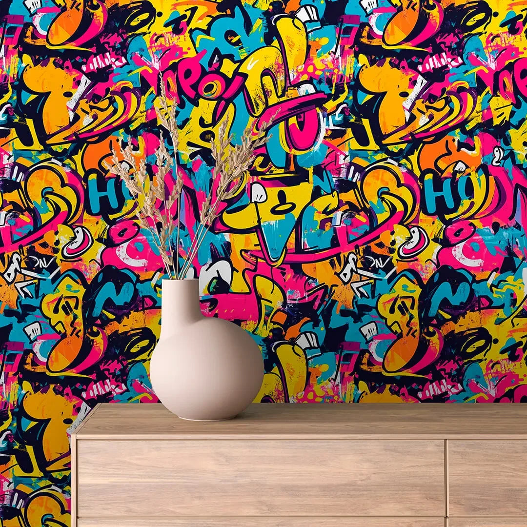 city beat graffiti art wallpaper - wallcreatives