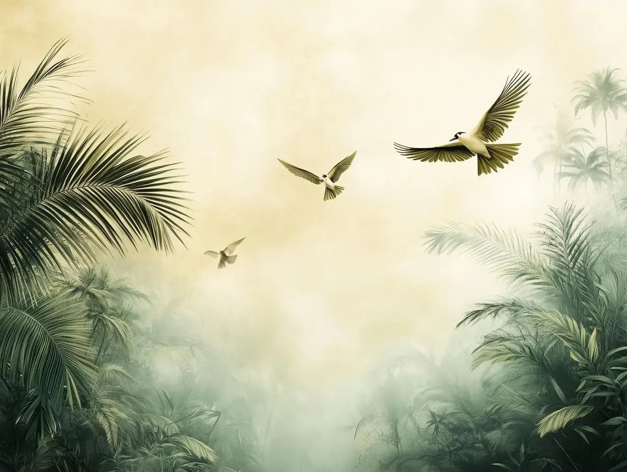 Misty Jungle Canopy Flight - WallCreatives