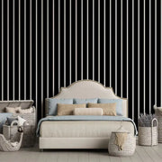 White and Black Stripes Wallpaper Vladila