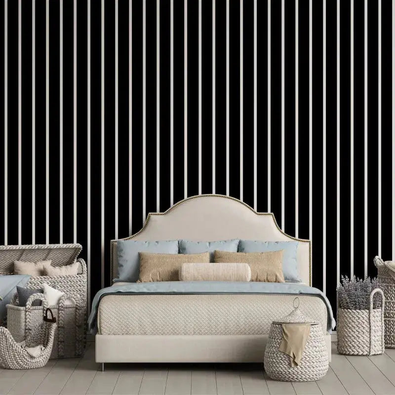 White and Black Stripes Wallpaper Vladila