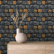 Forged Ember Stone Wall - WallCreatives