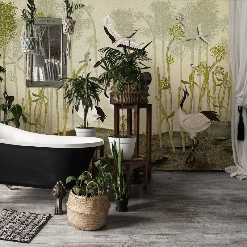 Red Crown Sanctuary in Olive Wallpaper Vladila