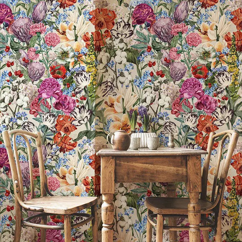 Primavera Flowers (Cream) Wallpaper Vladila