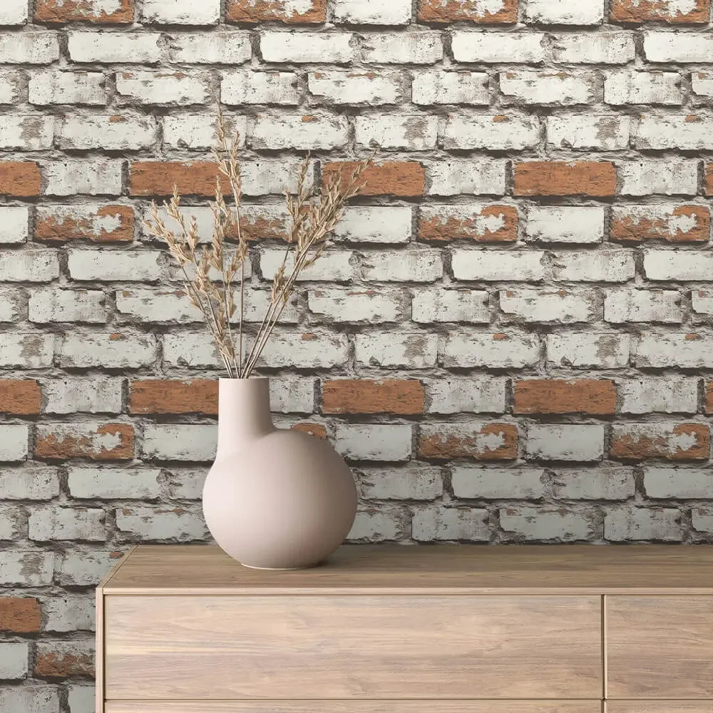 Factory Loft Whitewashed Brick - WallCreatives