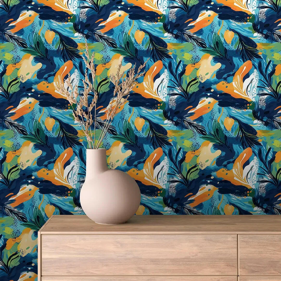 Azure Windswept Plumes - WallCreatives