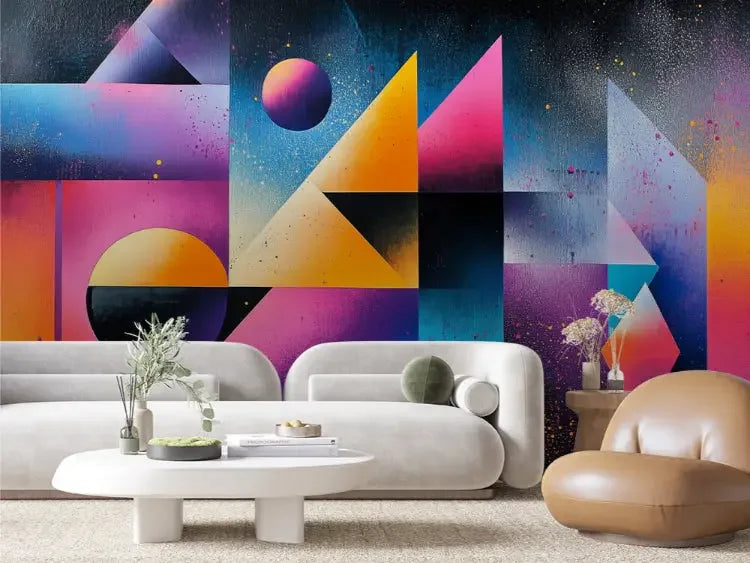 Galactic Shards Abstract Mural - WallCreatives