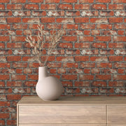 Weathered Warehouse Red Brick - WallCreatives