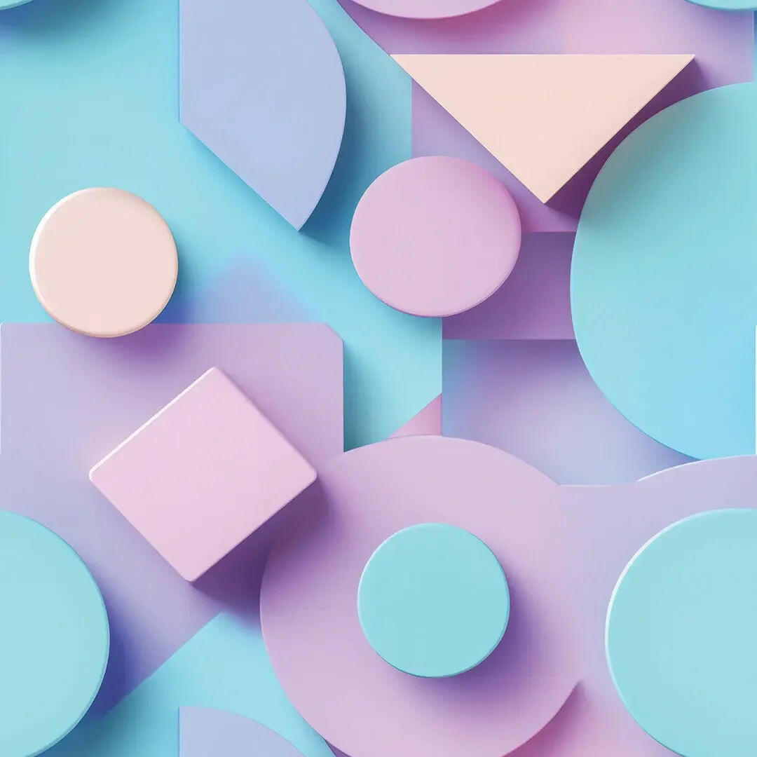 Pastel Geometric Dreamscape - WallCreatives