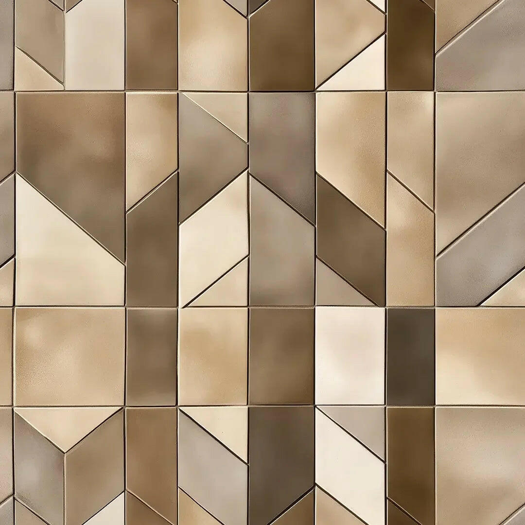 Gilded Earth Geometric Mosaic - WallCreatives