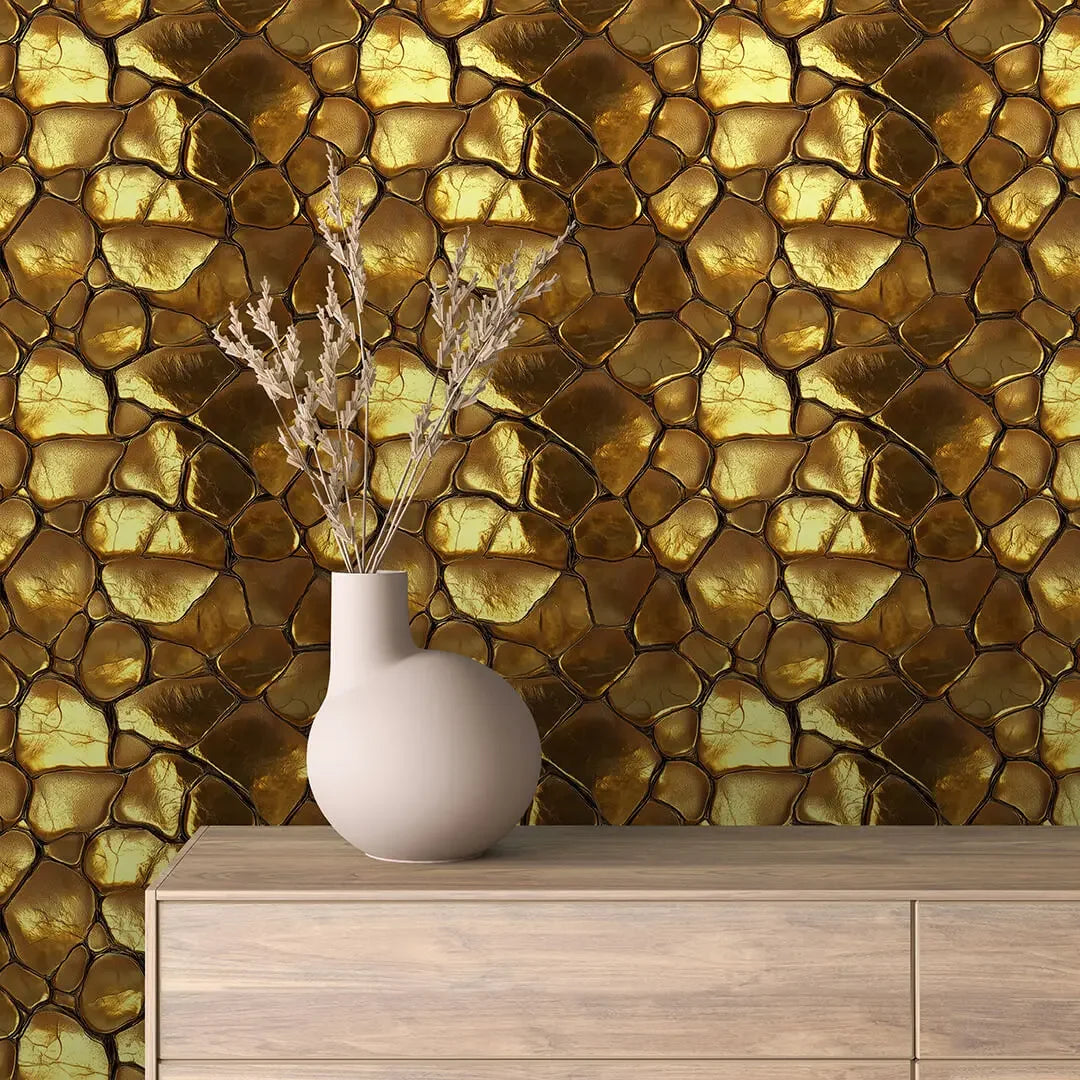 Gilded Treasure Cobblestone - WallCreatives
