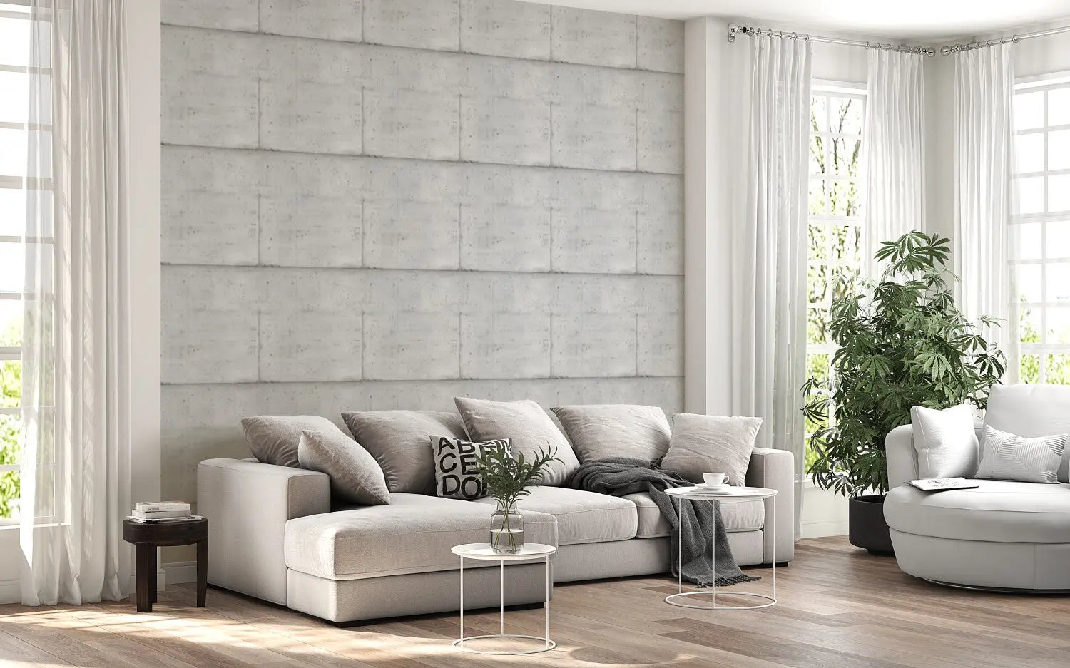 Exposed Concrete Panel Wallpaper WallCreatives