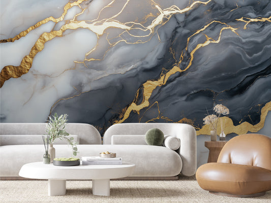 Kintsugi Gold on Slate Marble
