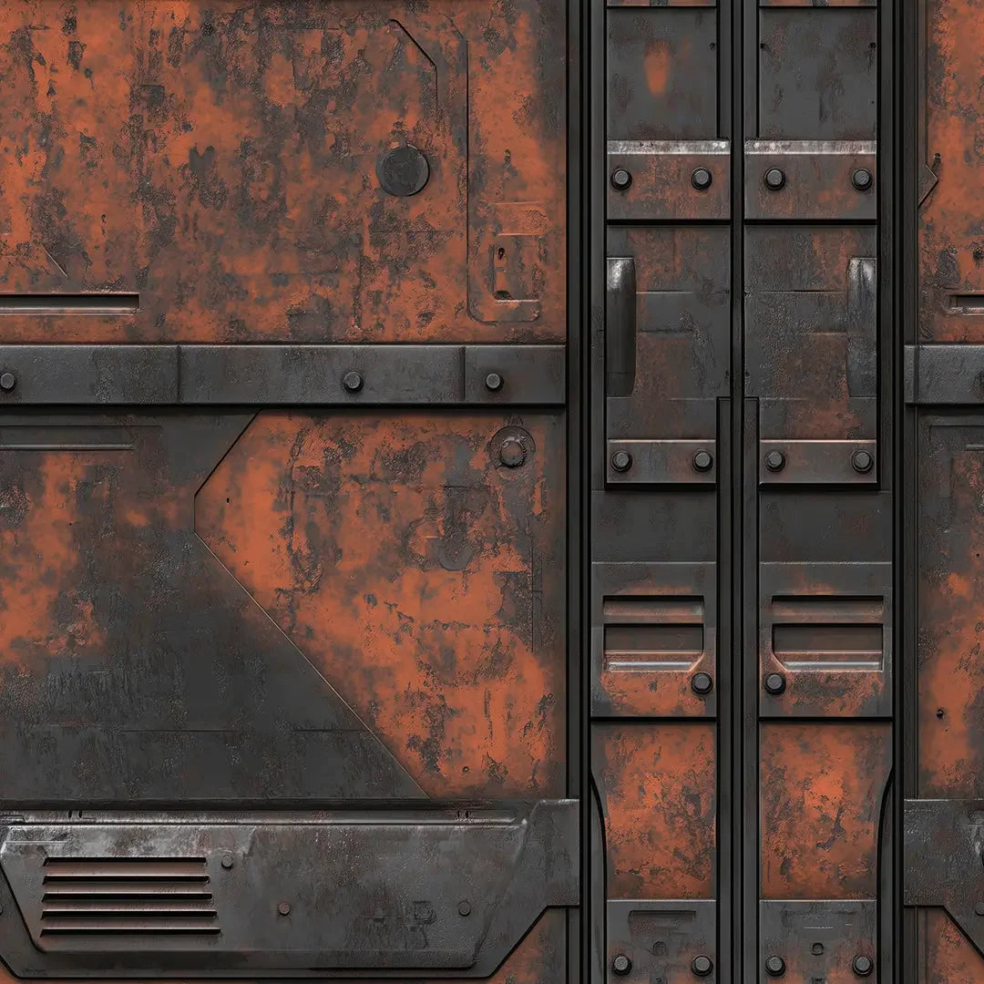 Oxidized Starship Hull Mural - WallCreatives