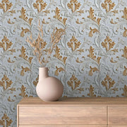 Florentine Gilded Acanthus Wallpaper - WallCreatives