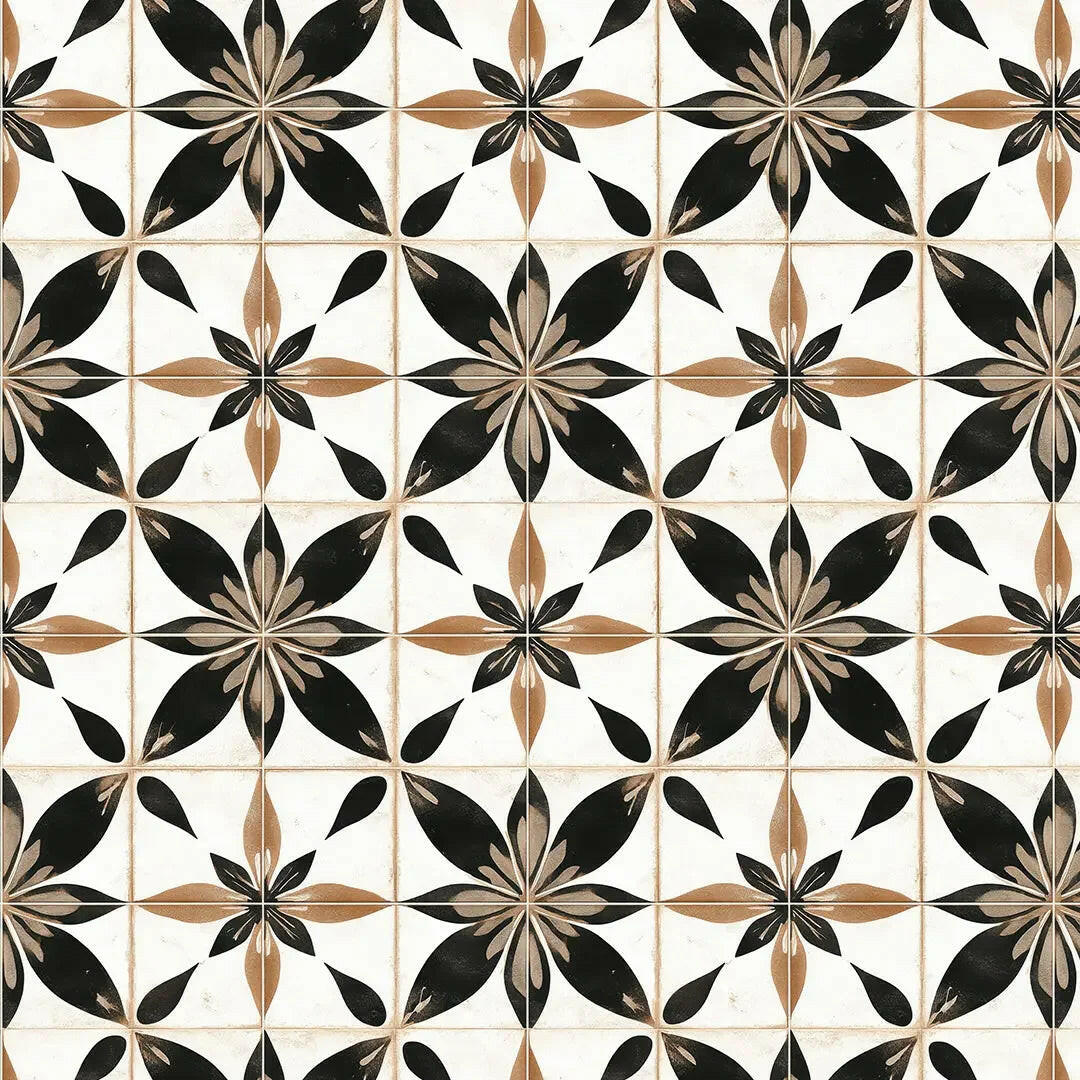 Artisan Noir Starburst Tile - WallCreatives