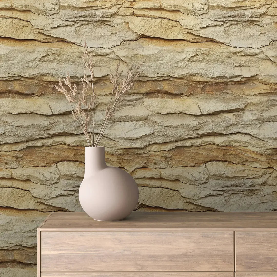 Golden Canyon Layered Stone - WallCreatives