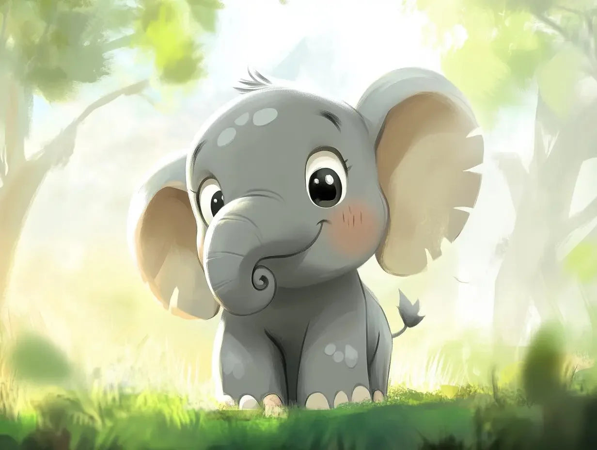 Sweet Elephant's Sunny Glade - WallCreatives