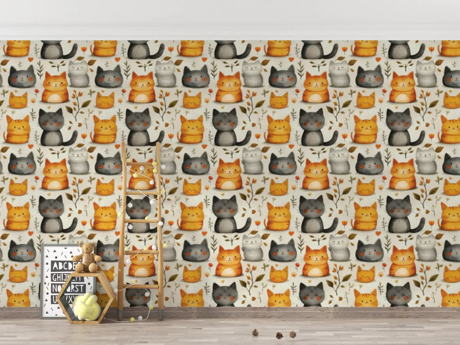 Feline Friends Autumn Cuddle WallCreatives