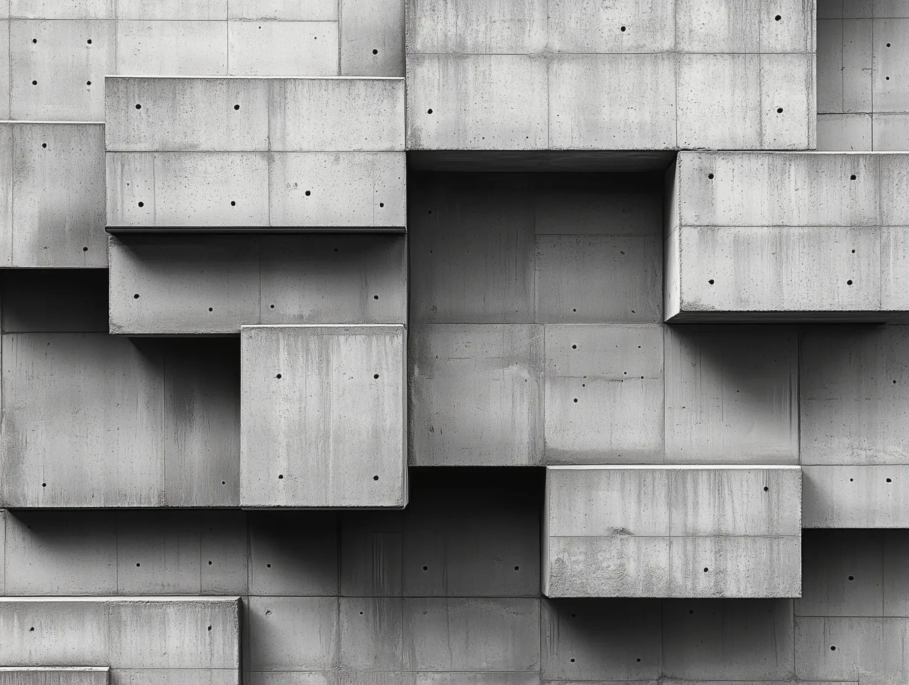 Brutalist Concrete Block Wall - WallCreatives