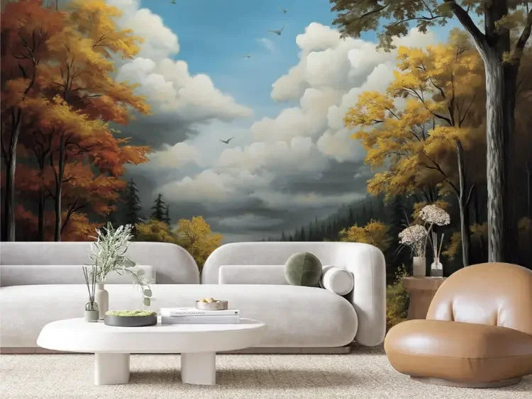 golden hour forest retreat - wallcreatives