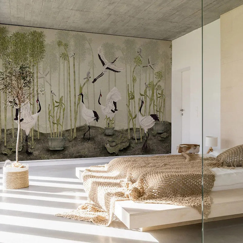 Red Crown Sanctuary in Olive Wallpaper Vladila
