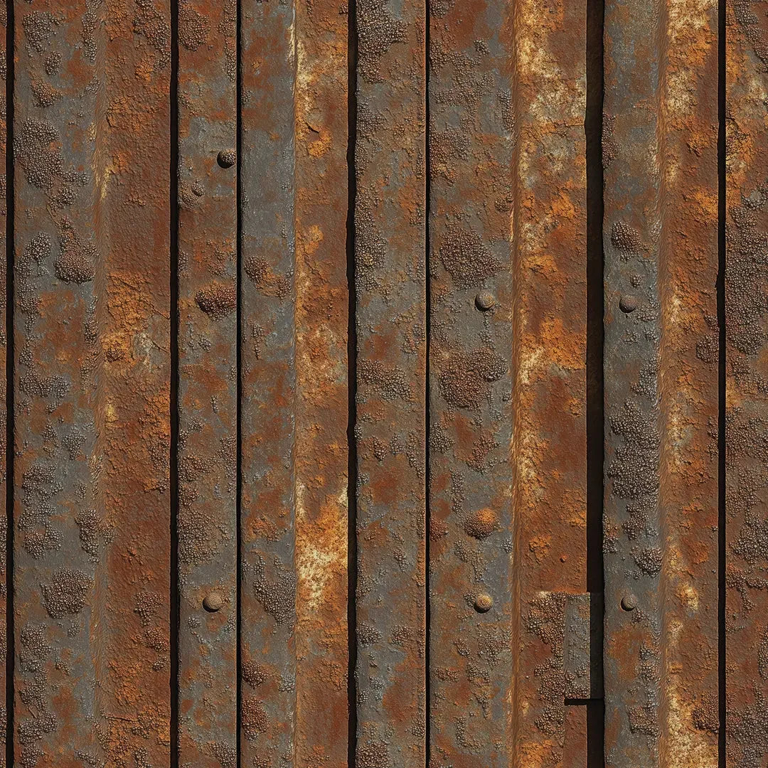 Urban Forge Rusted Panel Wallpaper - WallCreatives