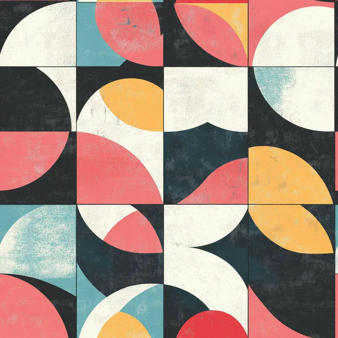 Retro Geometric Rhythm Wallpaper - WallCreatives